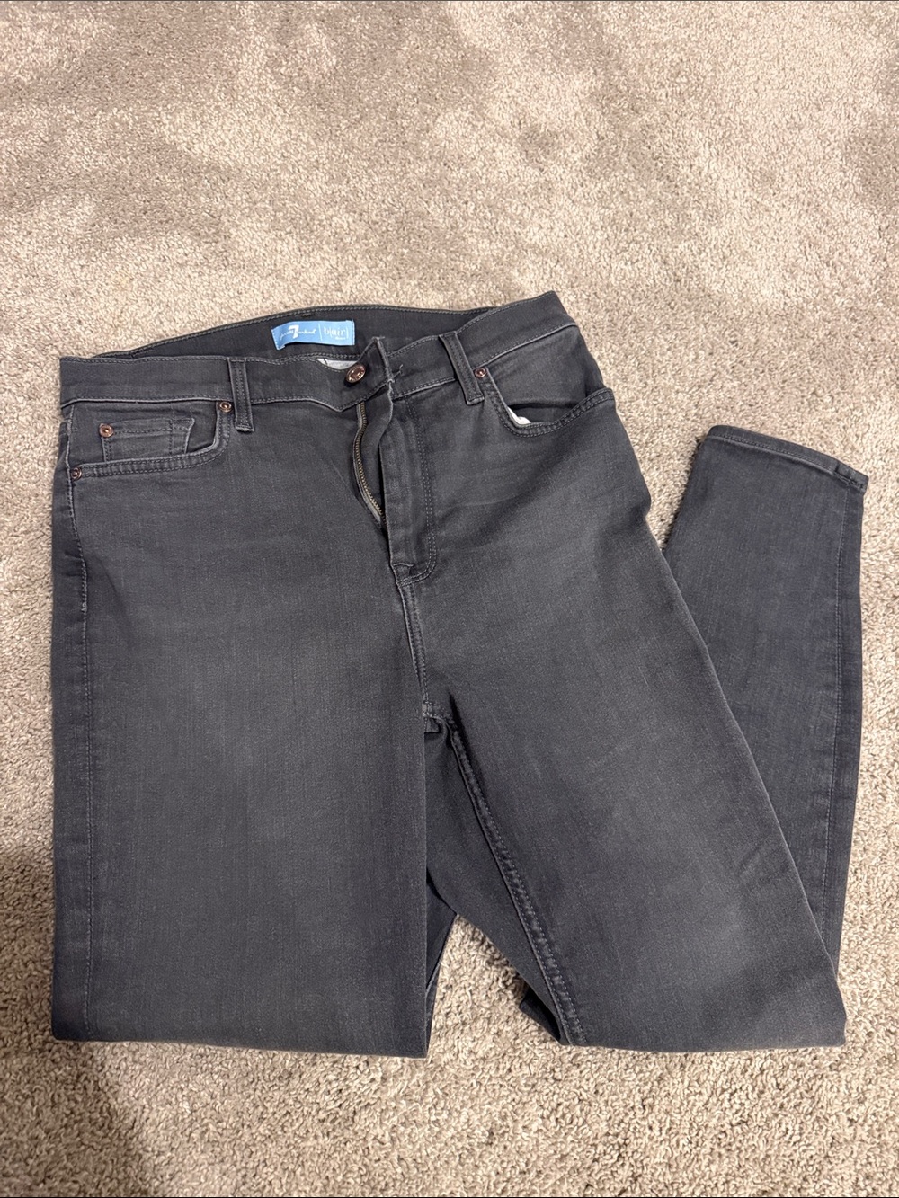 7 For All Mankind Straight Leg Jeans in Charcoal 30 Blair